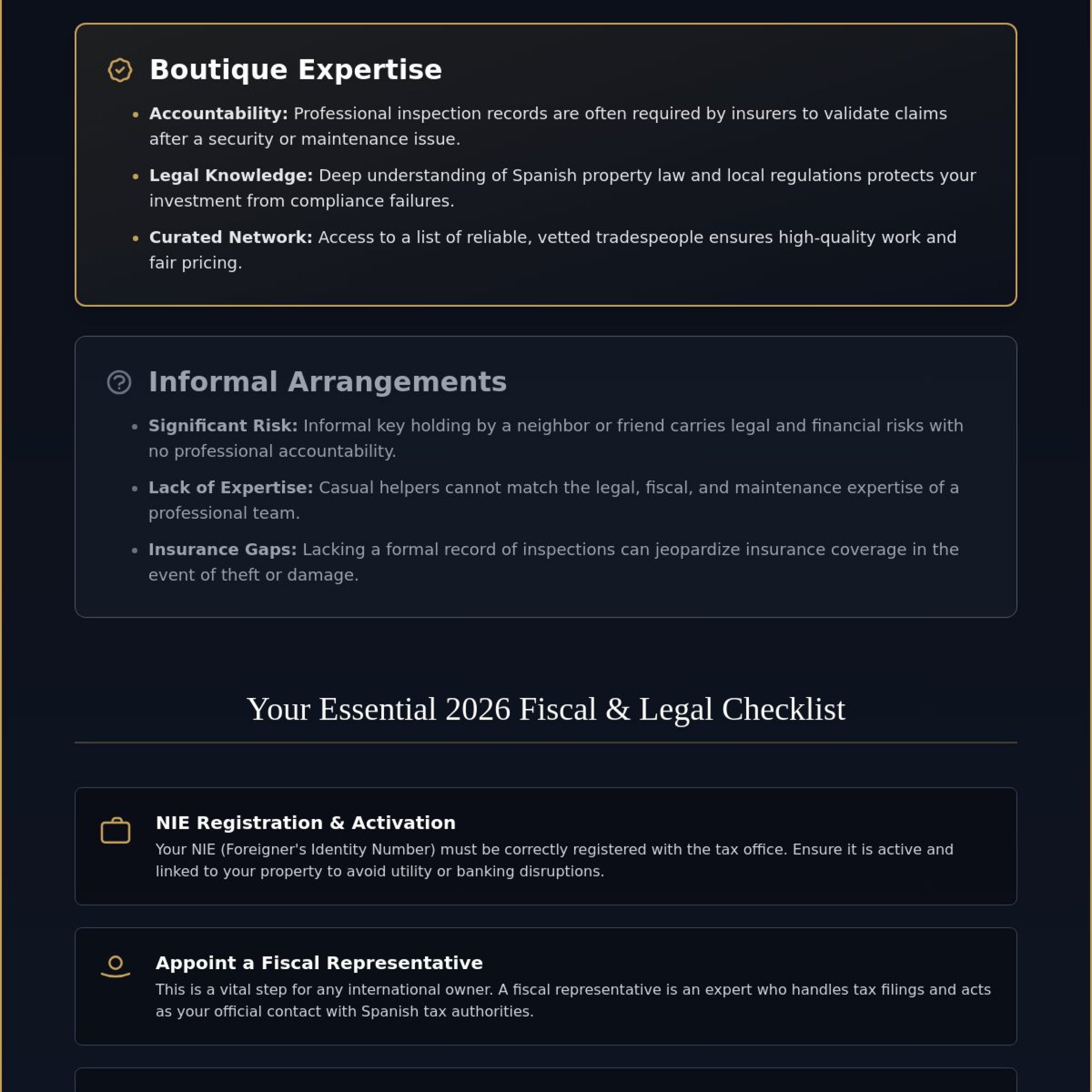 Property Management Services Costa del Sol for Non-Residents: The 2026 Checklist